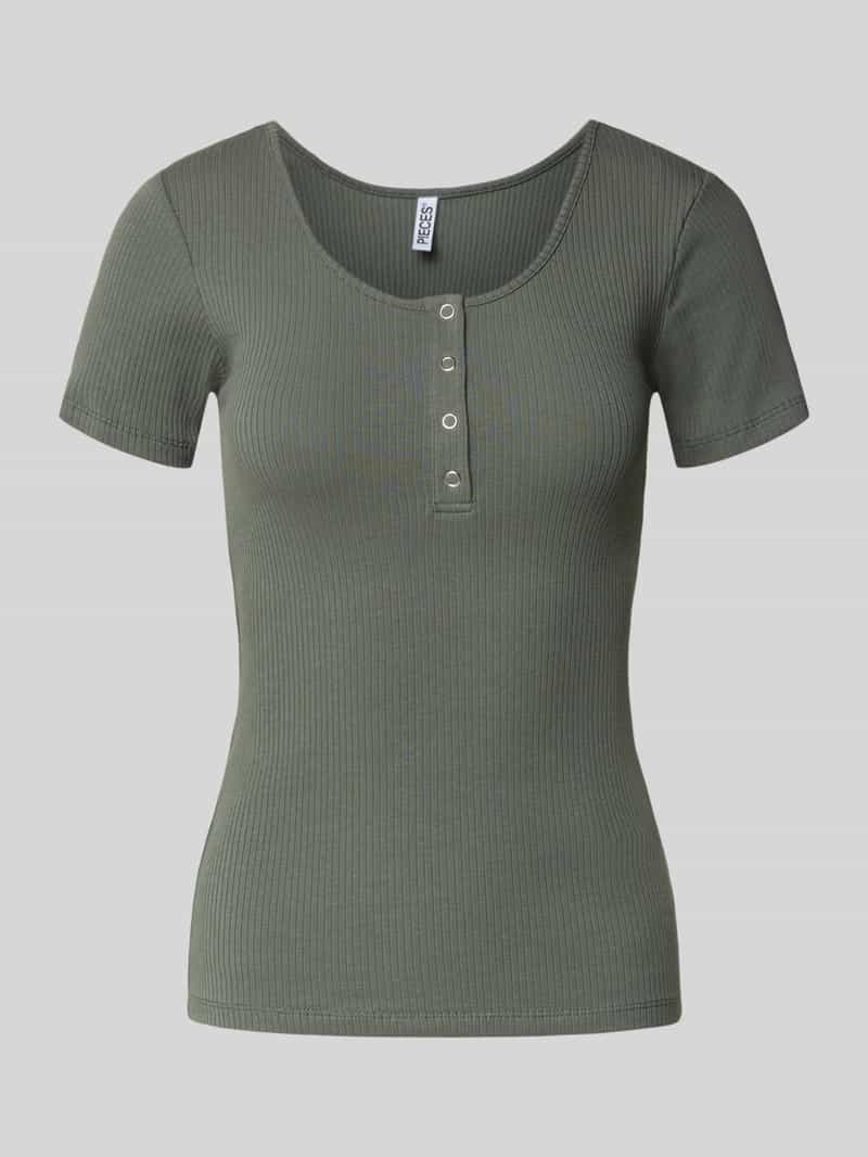 T-shirt o kroju slim fit z mieszanki bawełny model ‘KITTE’