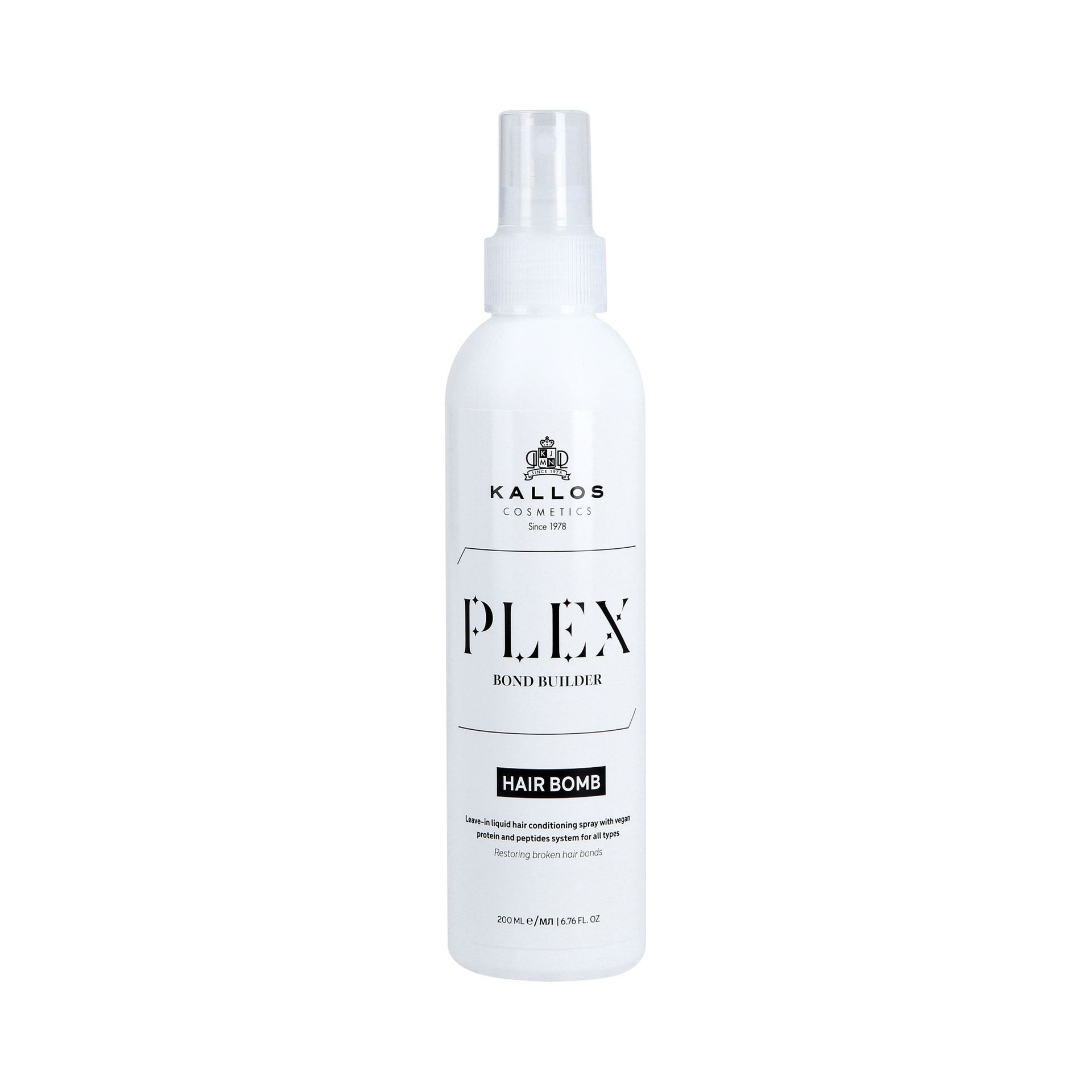 KALLOS PLEX BOND BUILDER HAIR BOMB Odżywka do włosów z białkiem roślinnym i kompleksem peptydów 200ml