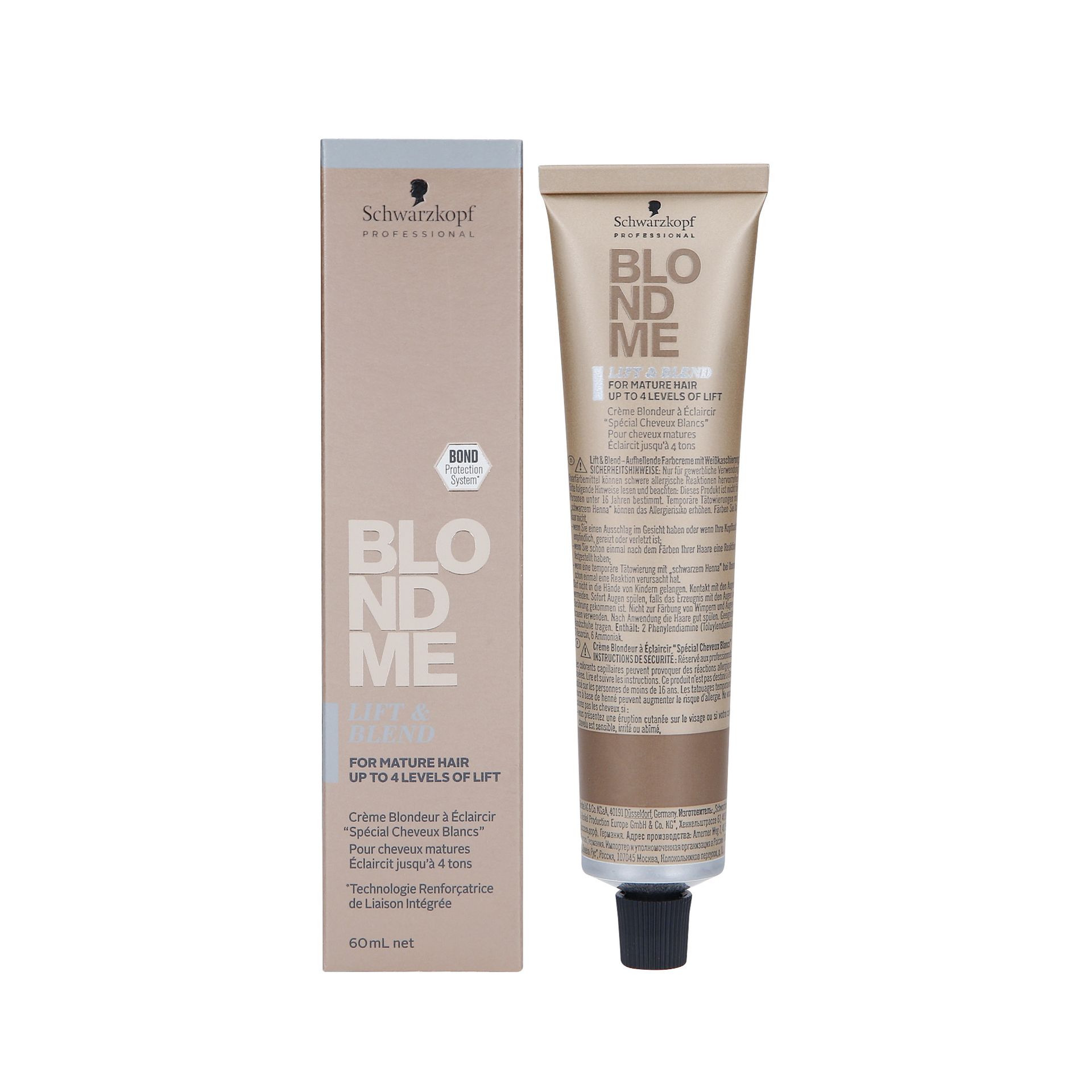 SCHWARZKOPF PROFESSIONAL BLONDEME LIFT&BLEND Rozjaśniający krem koloryzujący do włosów siwych 60ml : SCHWARZKOPF PROFESSIONAL BLOND ME LIFT&BLEND 60ml - Ice