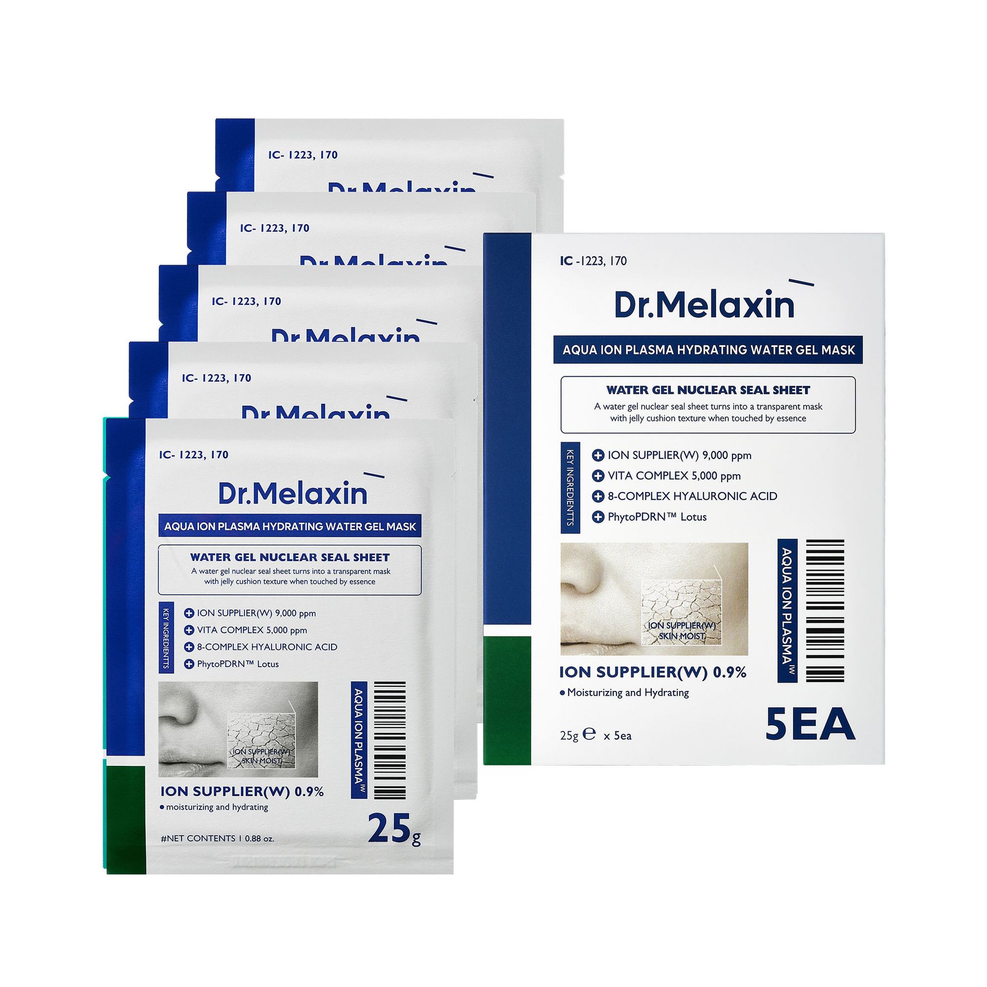DR.MELAXIN AQUA ION LINE Maska-żel nawilżająca 5x25g