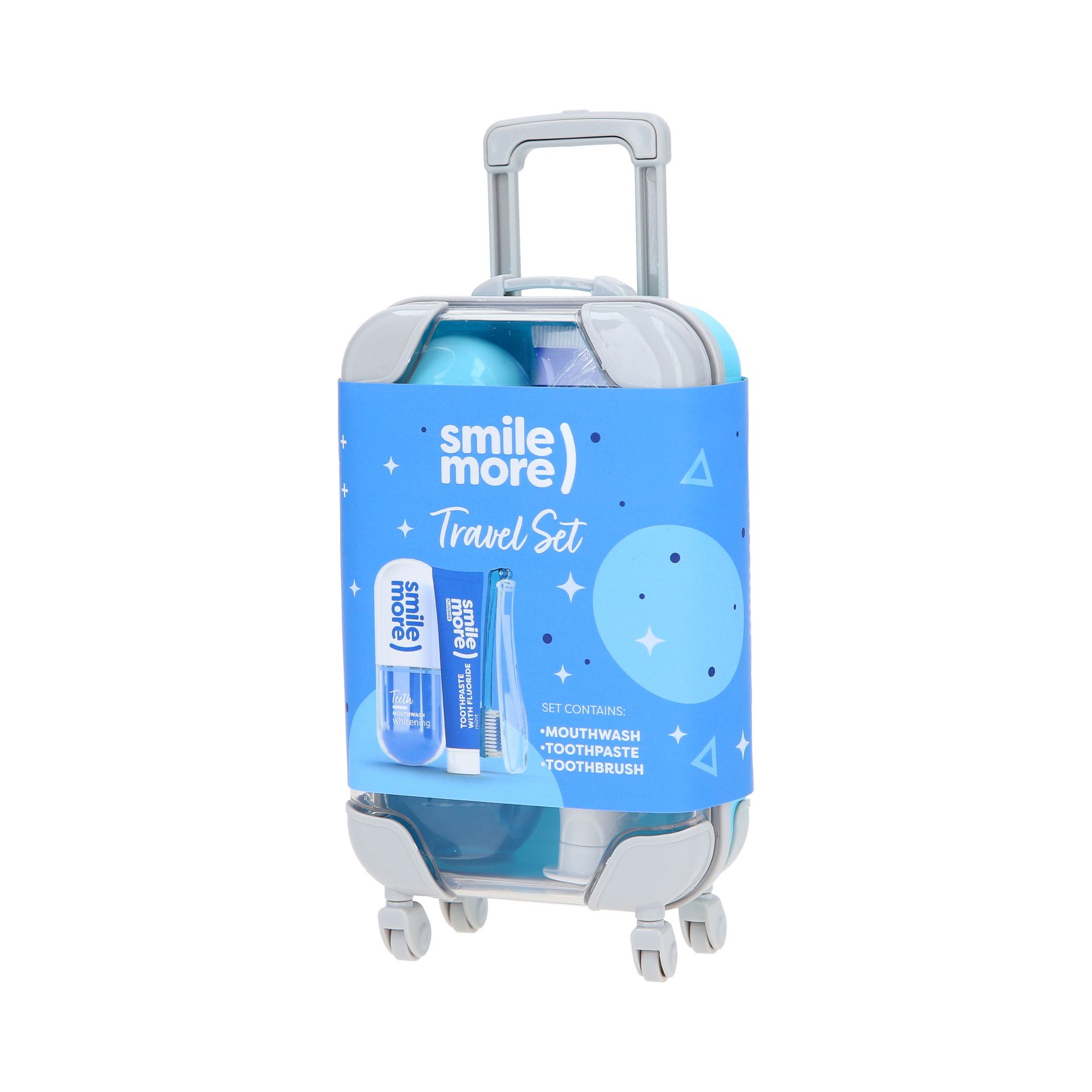 HISKIN SMILE MORE TRAVEL SET Zestaw podróżny pasta do zębów 30ml + płyn do płukania jamy ustnej 60ml