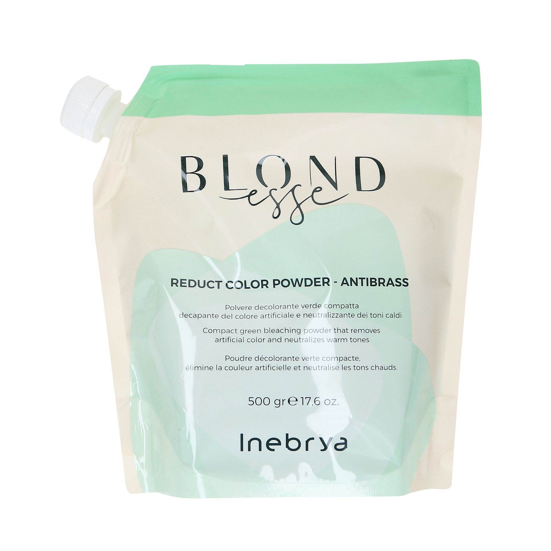INEBRYA BLONDESSE REDUCT COLOR POWDER ANTIBRASS 5 TONES Rozjaśniacz w proszku redukujący ciepłe tonacje 500g
