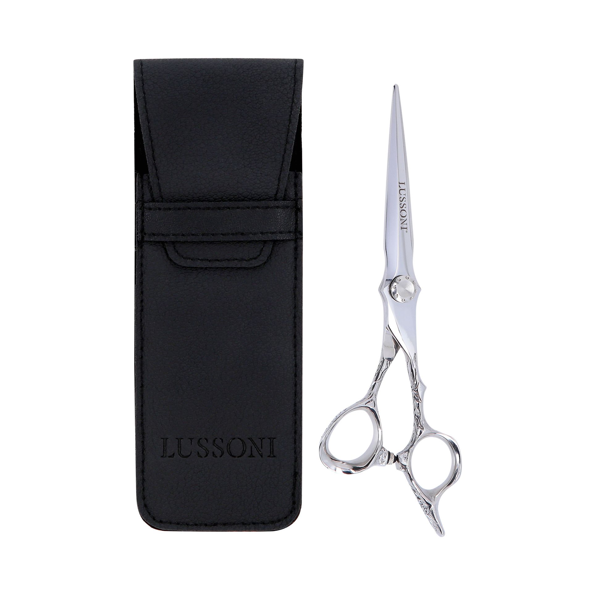 LUSSONI STELLAR SERIES Profesjonalne nożyczki do cięcia (srebrne) 5,5″ + etui