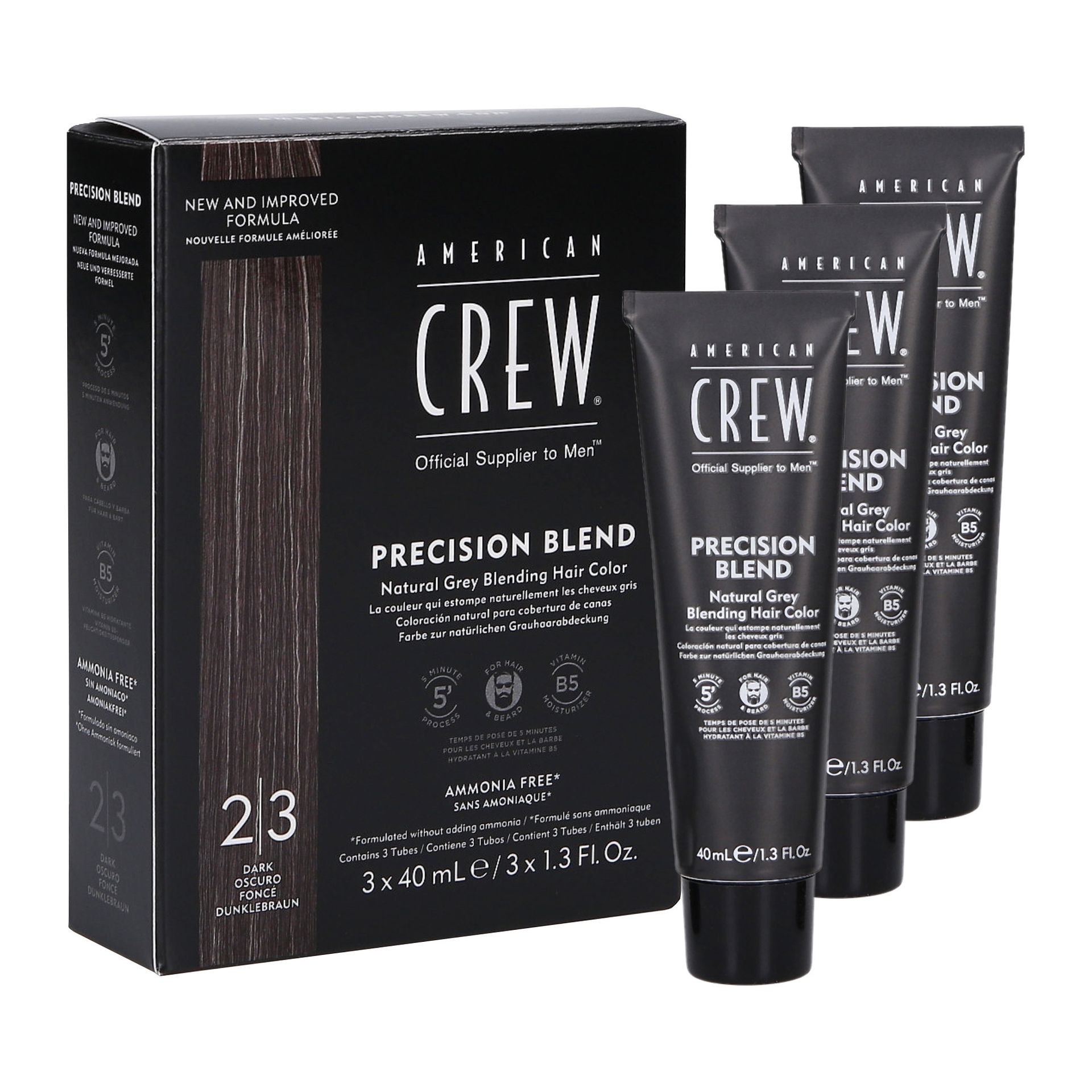 AMERICAN CREW Precision Blend Odsiwiacz dla mężczyzn Dark (2-3) 3x40ml
