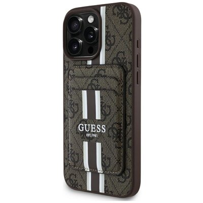 Etui GUESS 4G Stripes MagSafe do Apple iPhone 16 Pro Max Brązowy