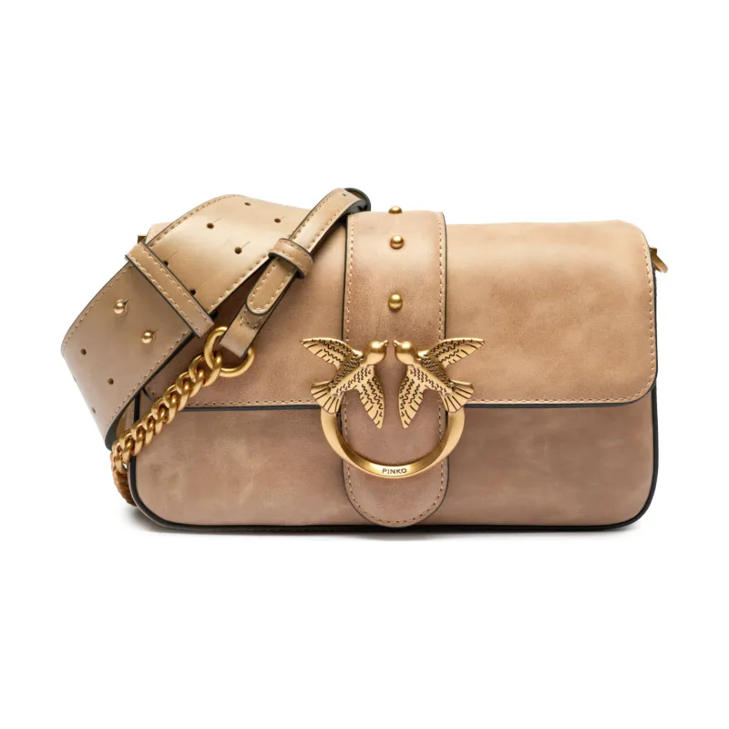 Pinko Skórzana torebka na ramię LOVE ONE MINI SLOUCHY