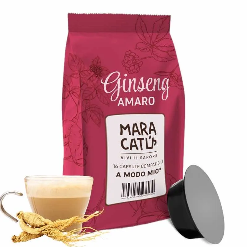 16 Kapsułek Amaro Maracatú Żeń-szeń Kompatybilnych z Lavazza a Modo Mio