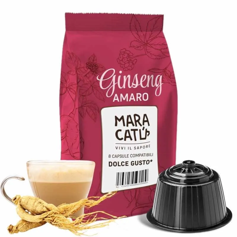 8 Kapsułek Amaro Maracatú Żeń-szeń Kompatybilnych z Nescafè Dolce Gusto