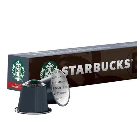 10 Starbucks Bezkofeinowe Kapsułki Kawy Espresso Roast by Nespresso - Nuty Karmelu, Aluminiowe