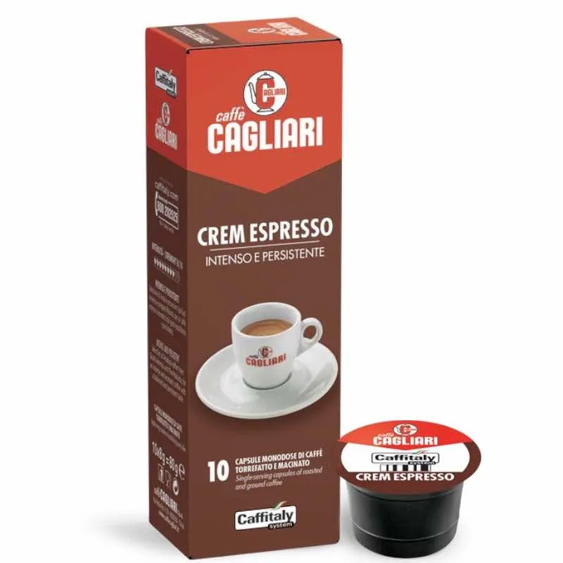 10 kapsułek Cagliari Crem Espresso do systemu Caffitaly - intensywność 8/10