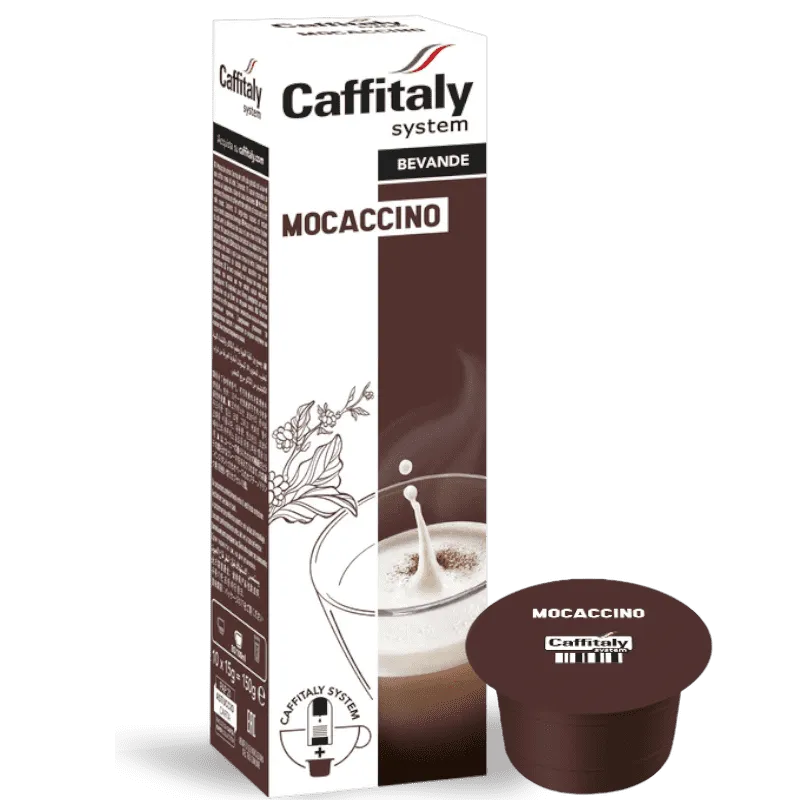 10 Kapsułek Mocaccino Caffitaly System - mieszanka kawy, kakao i kremowego mleka