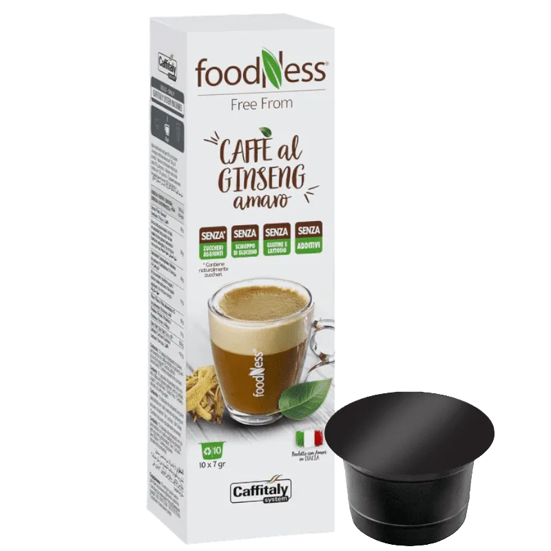 10 Kapsułek Kawy Żeń-szeń Amaro Foodness Caffitaly System - gorzki smak, bez cukru