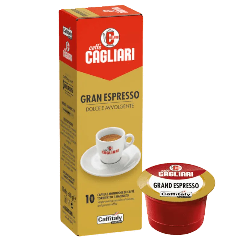 10 Kapsułek Grand Espresso Kawa Cagliari Caffitaly System - słodka i otulająca