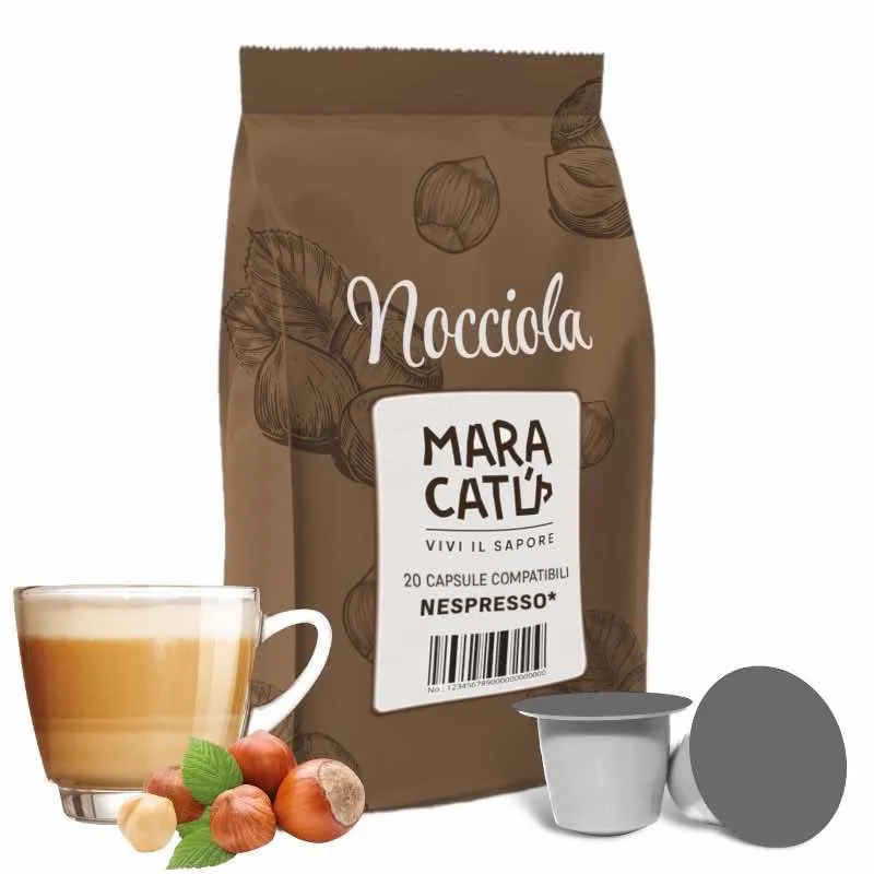 20 Kapsułek Nespresso Kompatybilnych Nocciolino Maracatú - Kawa o smaku orzechowym