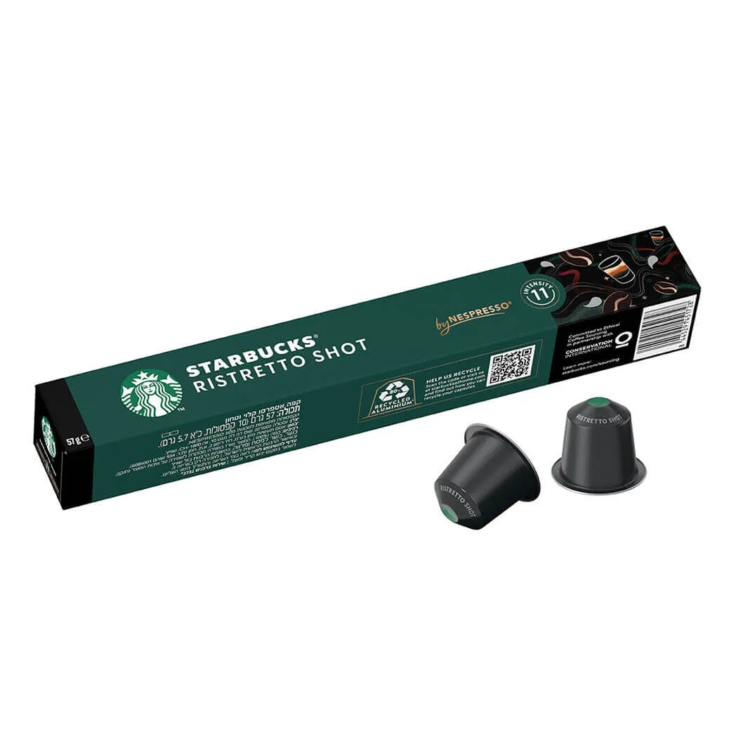 10 Kapsułek Aluminiowych Starbucks® Ristretto Shot Nespresso® - Ciemne Prażenie Mocna Kawa