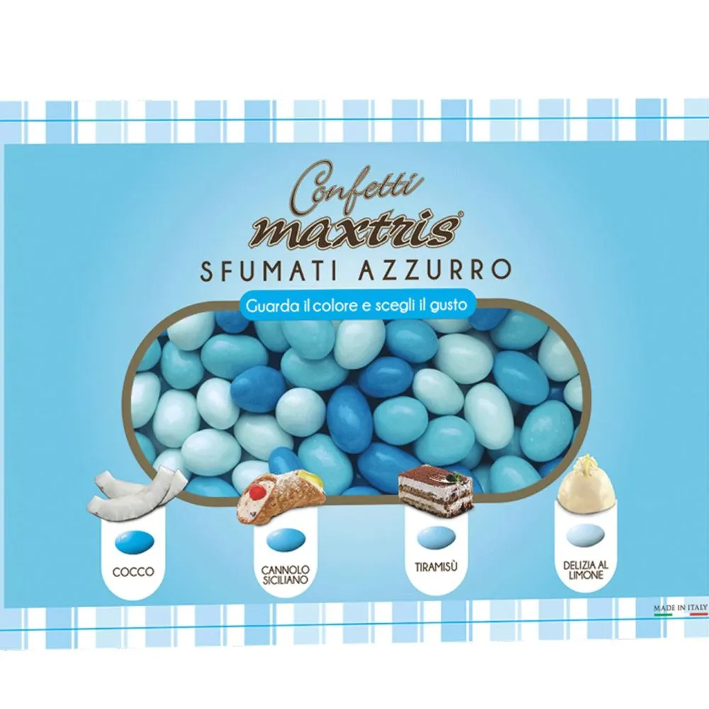 1Kg Maxtris Ciocomandorla Sfumati Azzurro - niebieskie dragées