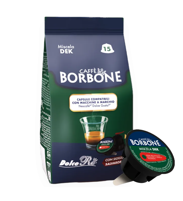 15 Kapsułek Caffè Borbone Dolce Gusto BEZKOFEINOWE - Mieszanka Zielona