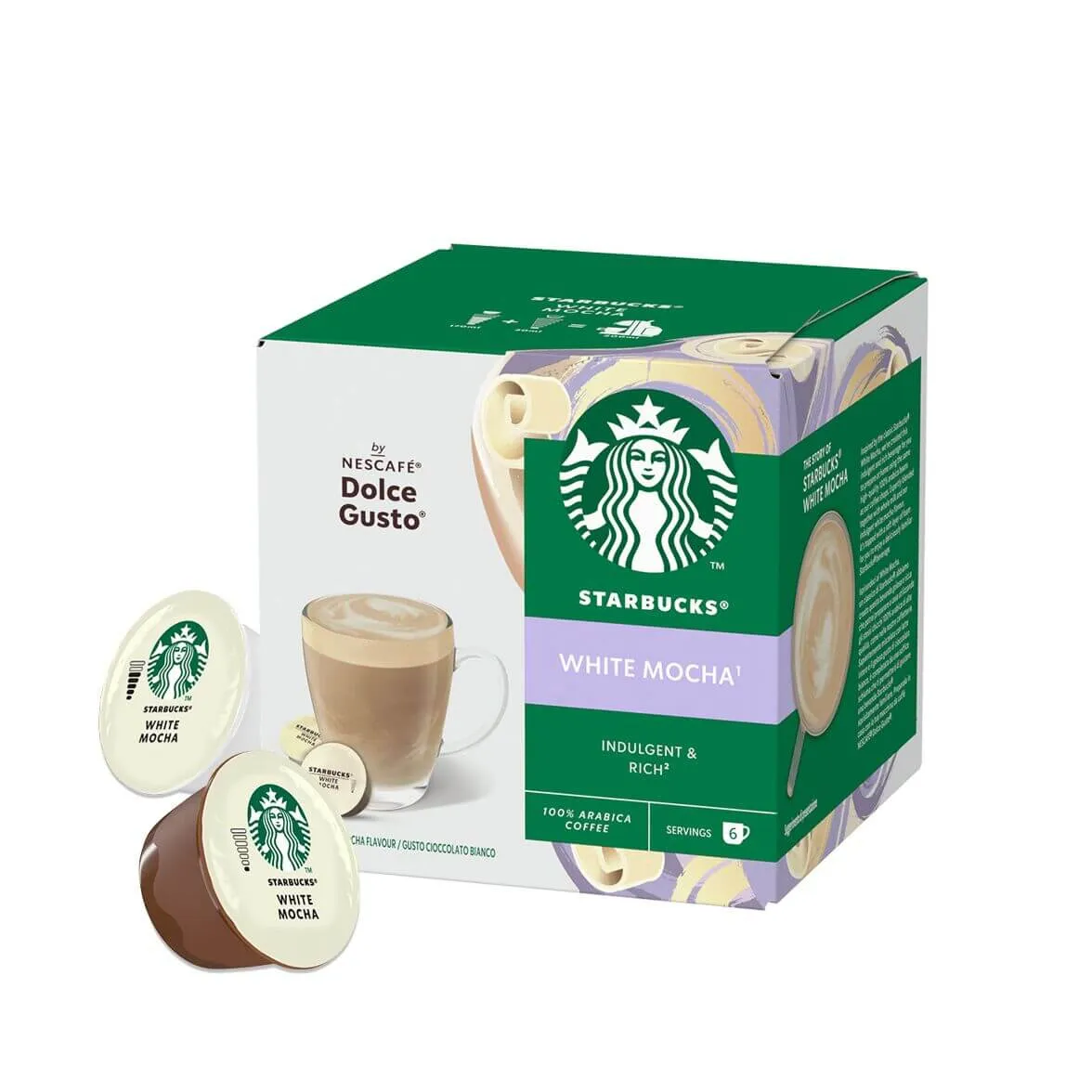 Starbucks White Mocha 12 kapsułek Dolce Gusto bogata kremowa