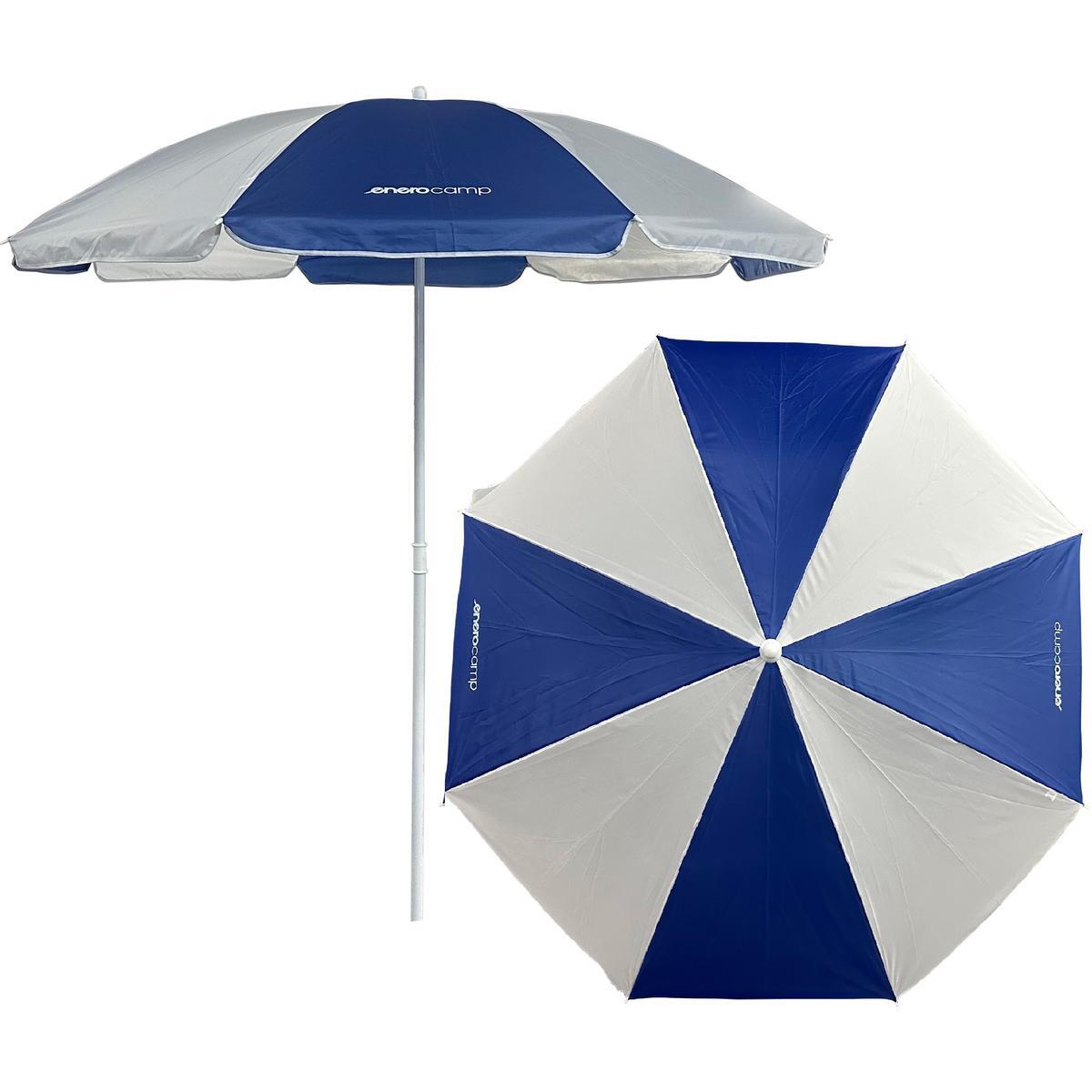 Parasol plażowy ENERO CAMP 1067643 160 cm Biało-niebieski