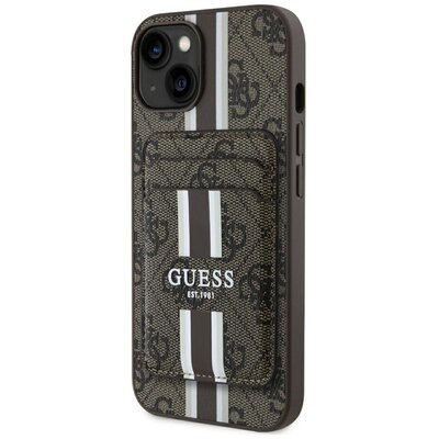 Etui GUESS 4G Stripes MagSafe do Apple iPhone 15 Brązowy