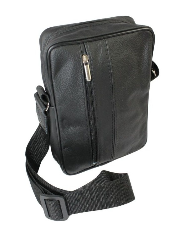 Torba męska skórzana GRETOS MAROUS (PL) CZARNA Pionowa 25 x 17 x 6 [cm]