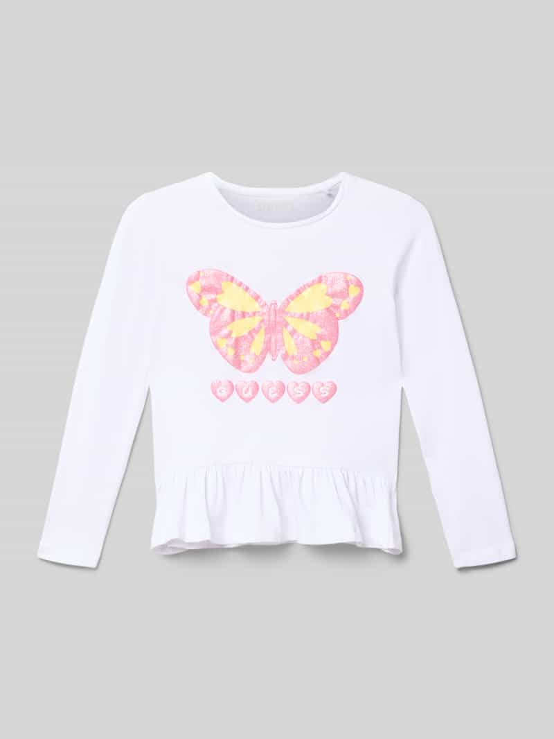 Bluza o kroju regular fit z długim rękawem z mieszanki bawełny z nadrukiem z logo