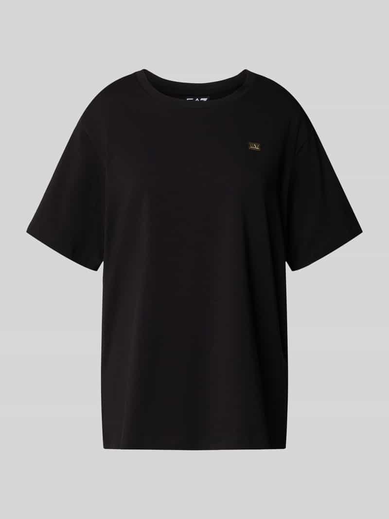T-shirt o kroju regular fit z mieszanki bawełny z aplikacją z logo