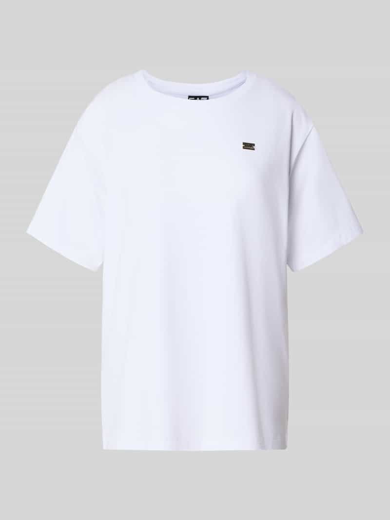 T-shirt o kroju regular fit z mieszanki bawełny z aplikacją z logo