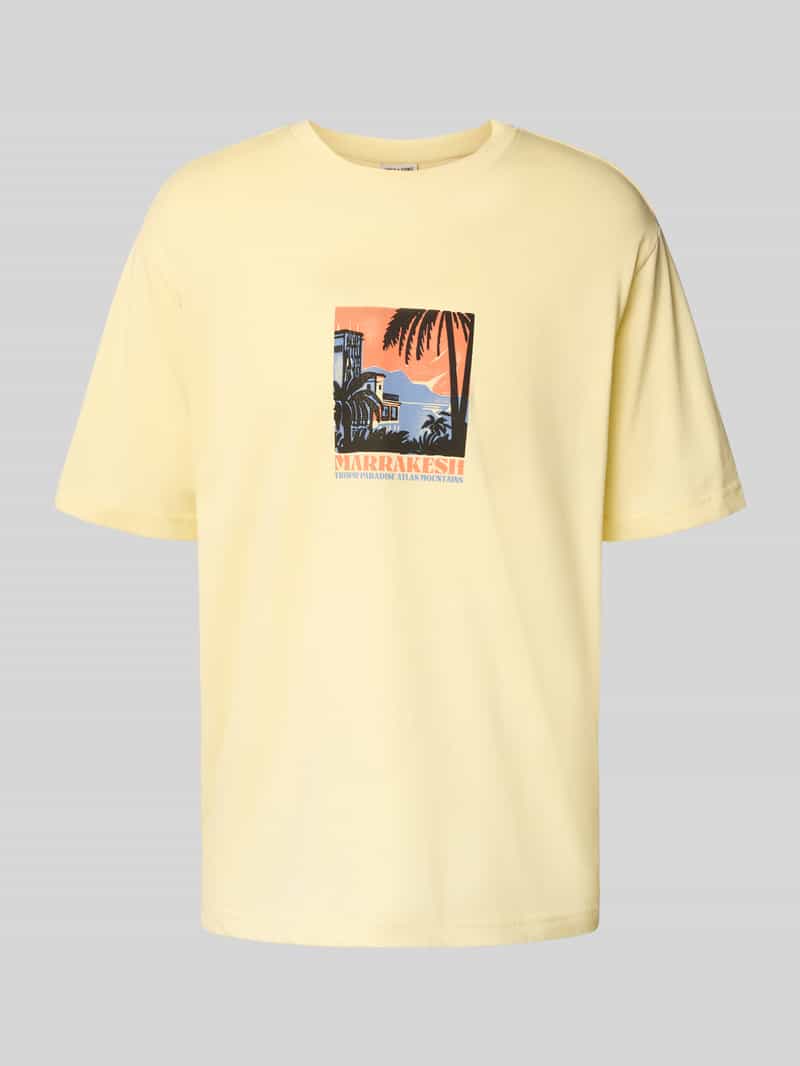 T-shirt o kroju relaxed fit z czystej bawełny model ‘BEANE’