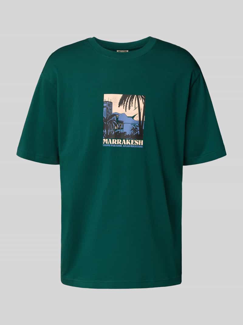 T-shirt o kroju relaxed fit z czystej bawełny model ‘BEANE’