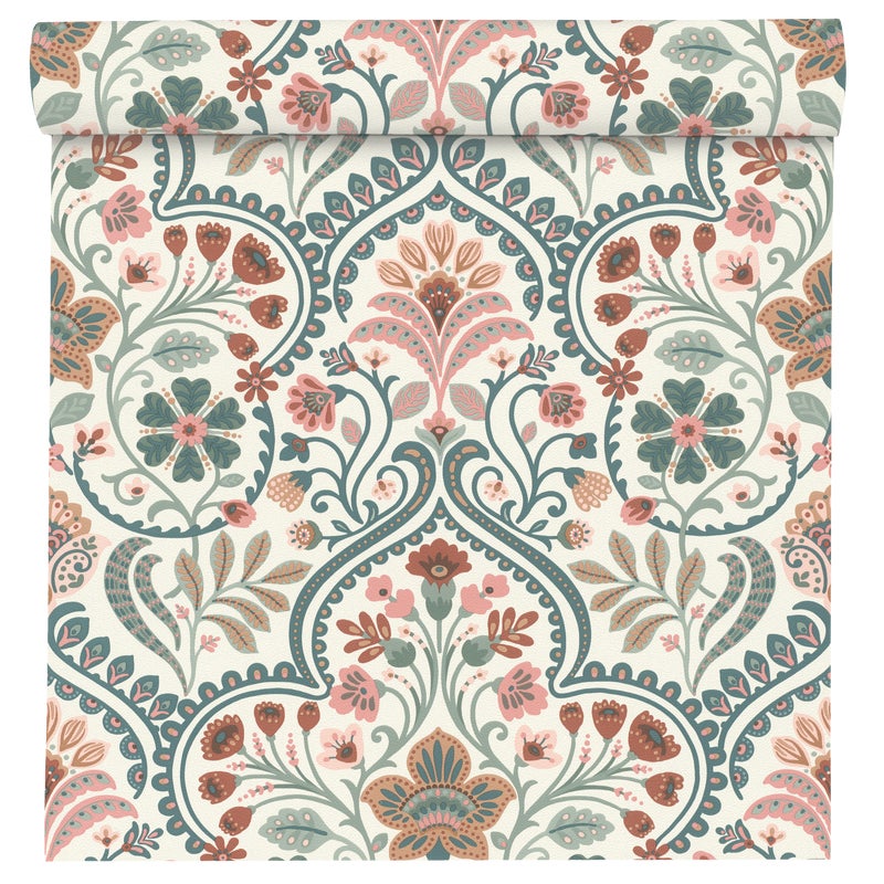 Tapeta Natura Selection Vinyl 693102 różowo-zielona winylowa na flizelinie