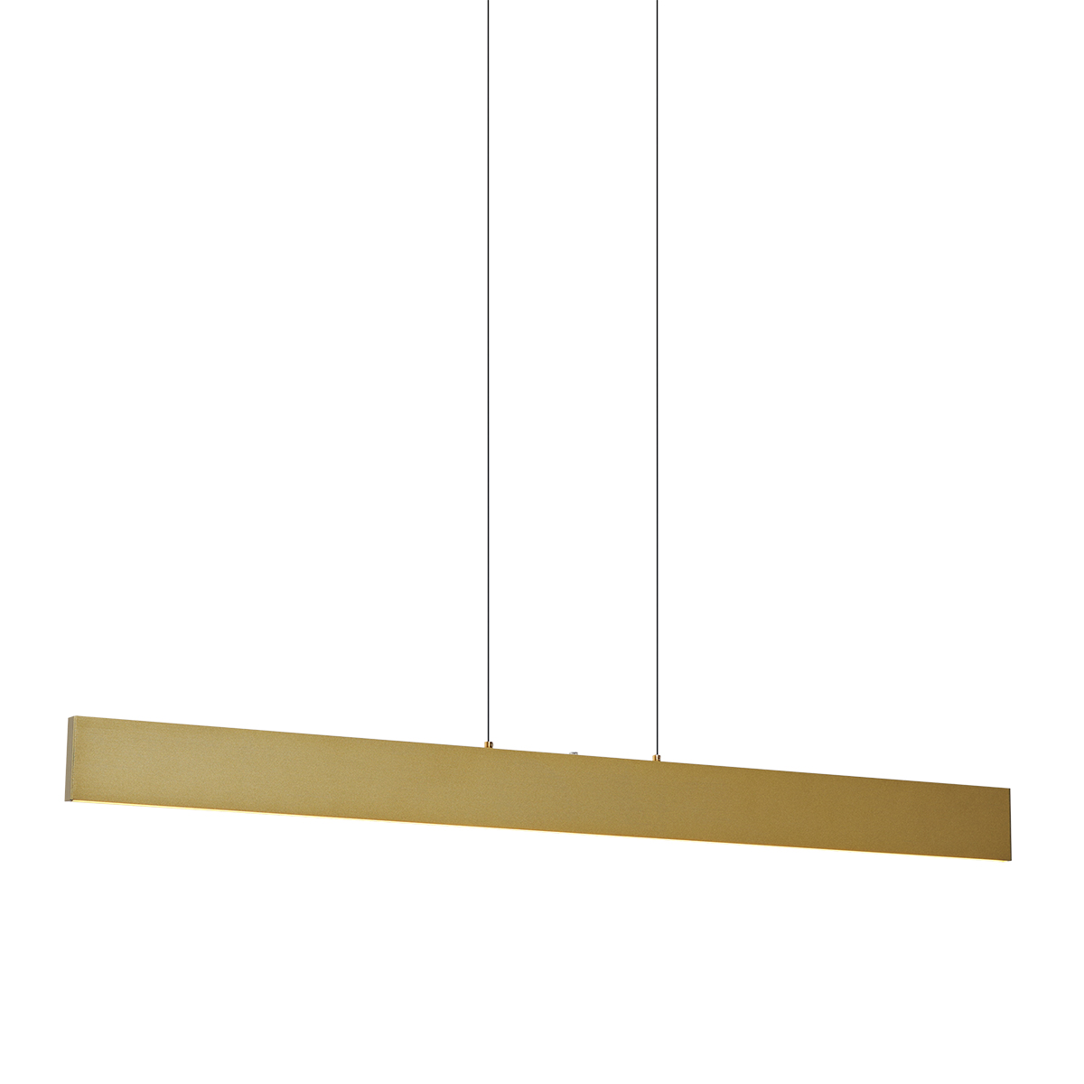 QAZQA Nowoczesna lampa wisząca mosiężna z LED z 3-stopniową regulacją ściemniania - Straight