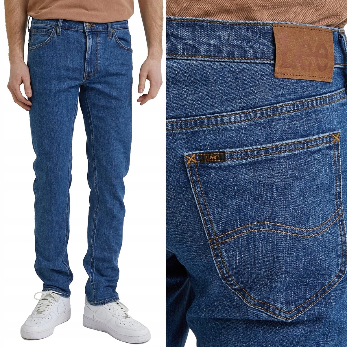 Lee DAREN Stoneage Mid DżINS proste ciemne męskie spodnie jeansowe W30 L34
