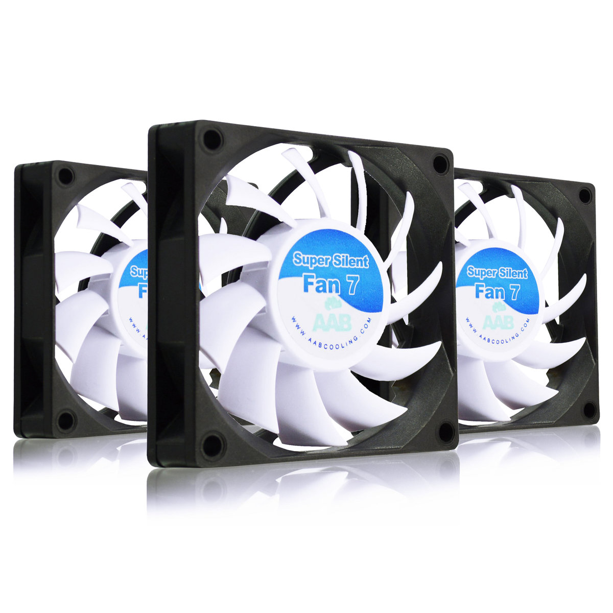3x AABCOOLING Super Silent Fan 7 cm - 70mm Wentylator Komputerowy, Chłodzenie Procesora, Bardzo Wydajny, Solidna Konstrukcja, Nowoczesny silnik IC, ..