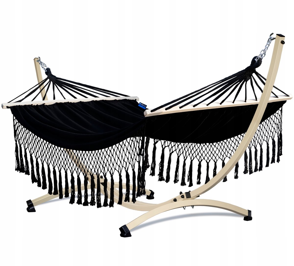 POTENZA stelaż ecru ocynk 220kg + hamak SANTIA 220x160 z poprzeczkami