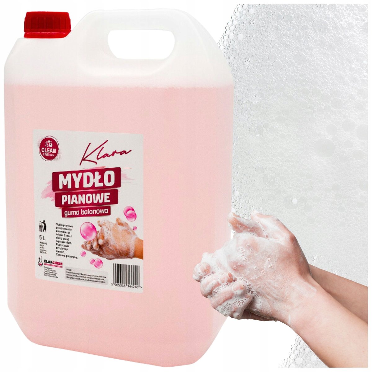 Mydło w Płynie 5L Klara Guma Balonowa Delikatne dla Skóry Wydajne Zapas