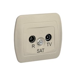 Gniazdo antenowe R-TV-SAT końcowe beż Kontakt Simon AAS/12