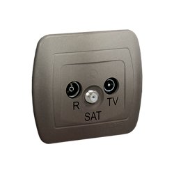 Gniazdo antenowe R-TV-SAT końcowe satyna (met.) Kontakt Simon AAS/29