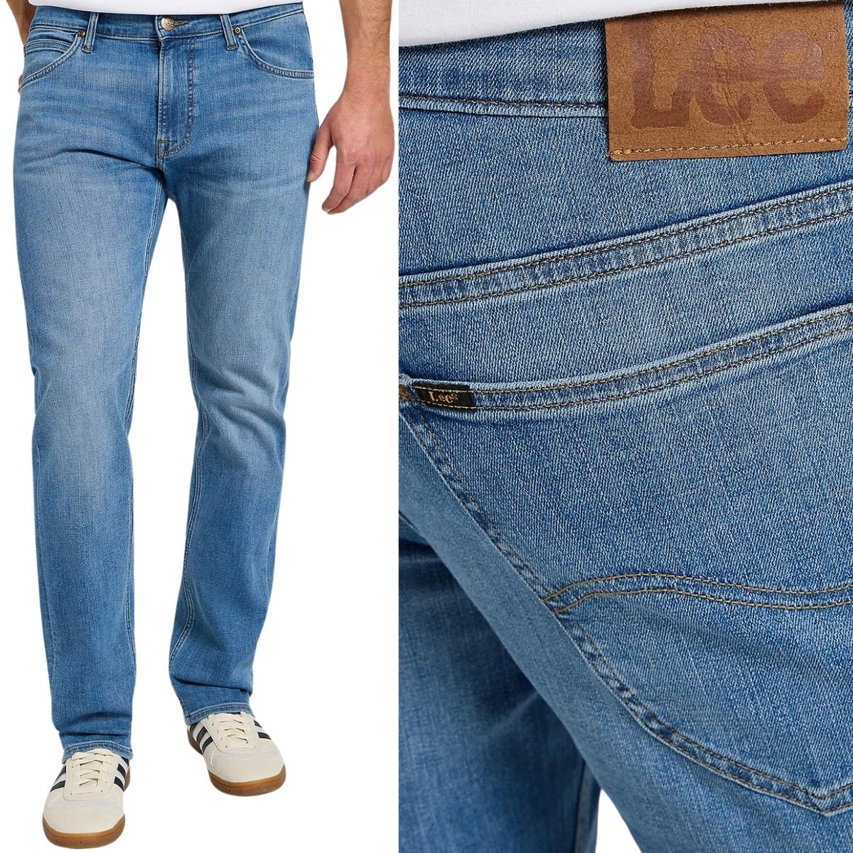 Lee DAREN Northern Indigo DżINS proste spodnie jeansowe na lato W34 L30