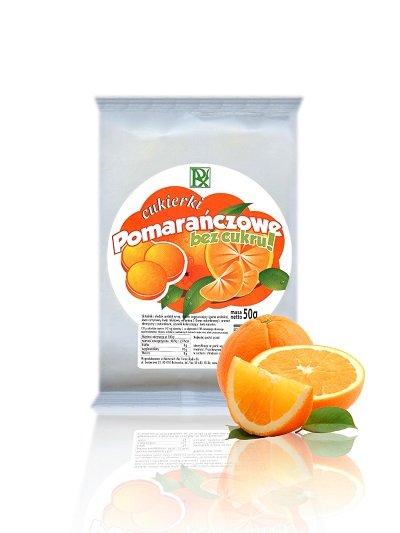 Radix Cukierki pomarańczowe 50 g bez cukru