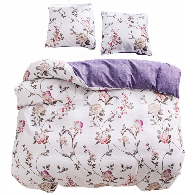 Pościel 200x220 bawełna satynowa dwustronna GierekHoff Premium 3 el róże