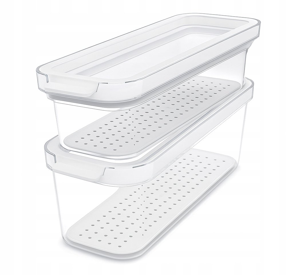 Zestaw 2x pojemnik organizer do lodówki 1,15 L + 2 L CAUMA Rotho