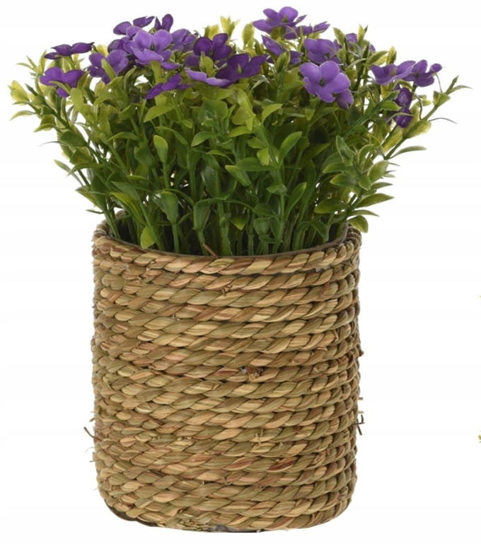 Sztuczna roślina 20cm w plecionym koszyku Dekoracyjna