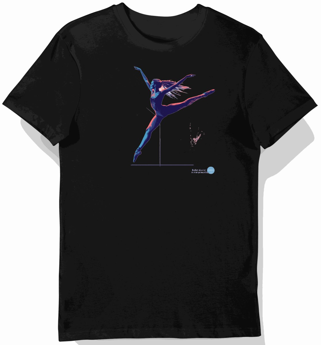 Koszulka męska czarna z nadrukiem baletnicy dla miłośników tańca klasycznego M