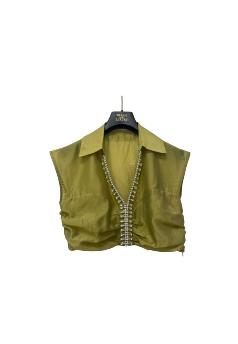Crop top scollo a V Donna TRASH AND LUXURY con applicazione