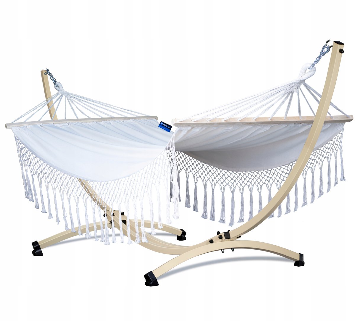 POTENZA hamak SANTIA XL 220x160cm + stelaż stalowy ecru GRANDE 220kg