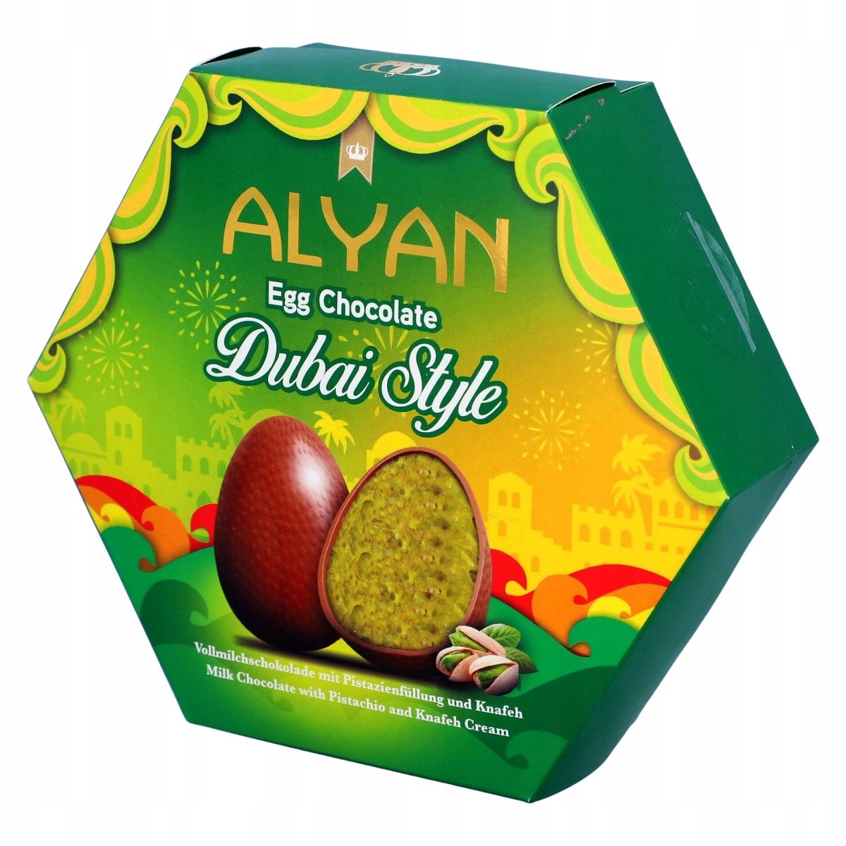 ALYAN Jajka Czekoladowe Dubajskie z Pistacjami Kunafą 120g