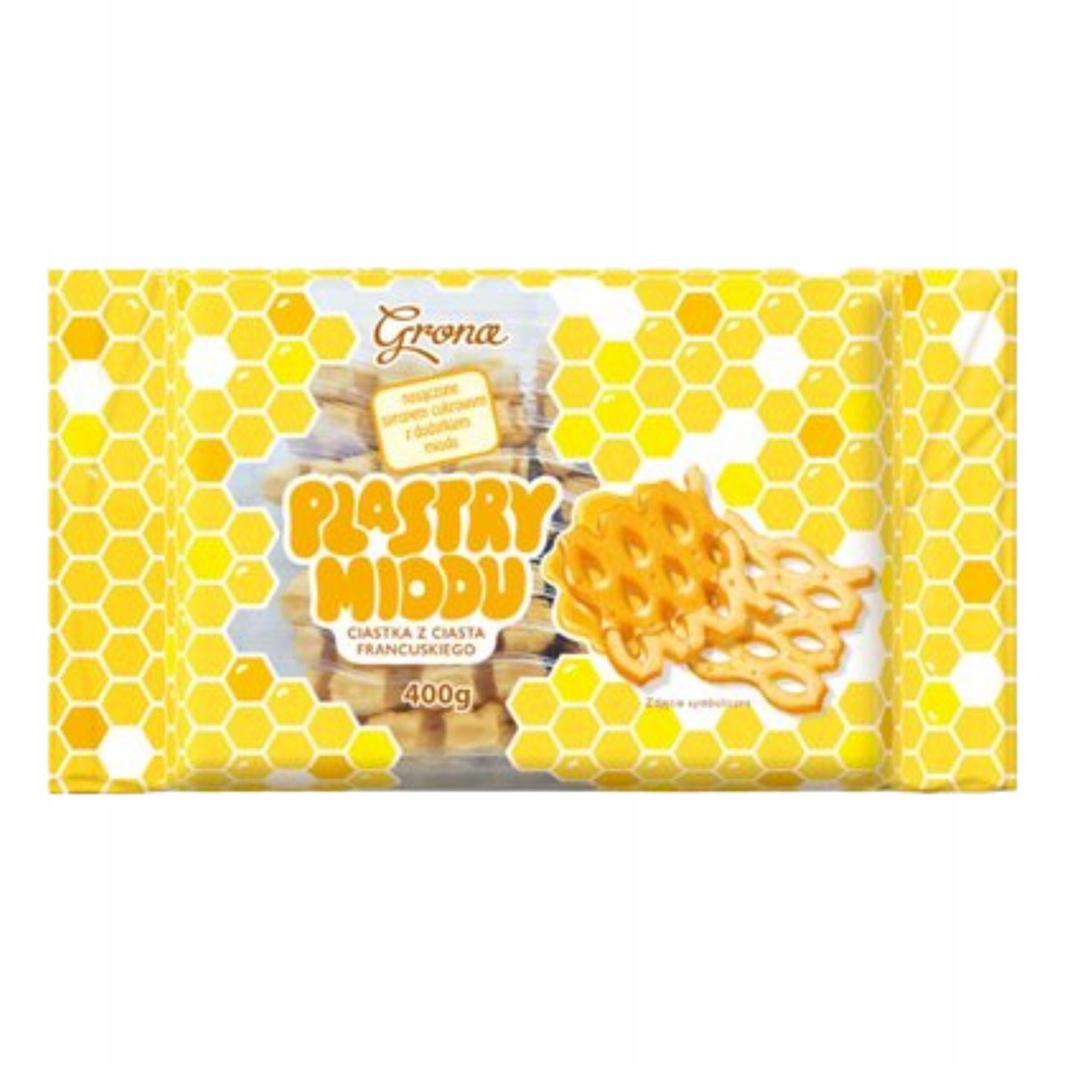 GRONA Ciastka z Ciasta Francuskiego Plastry Miodu Pyszna Przekąska 400g