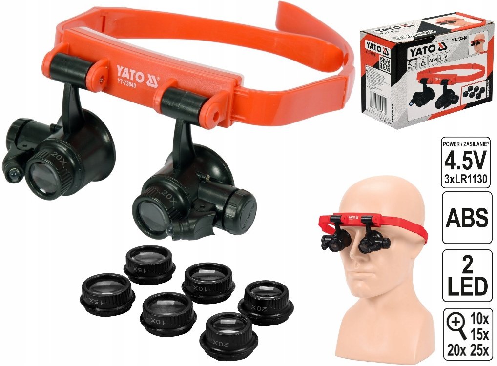 Yato Lupa nagłowna okulary zegarmistrzowskie LED 10-25x