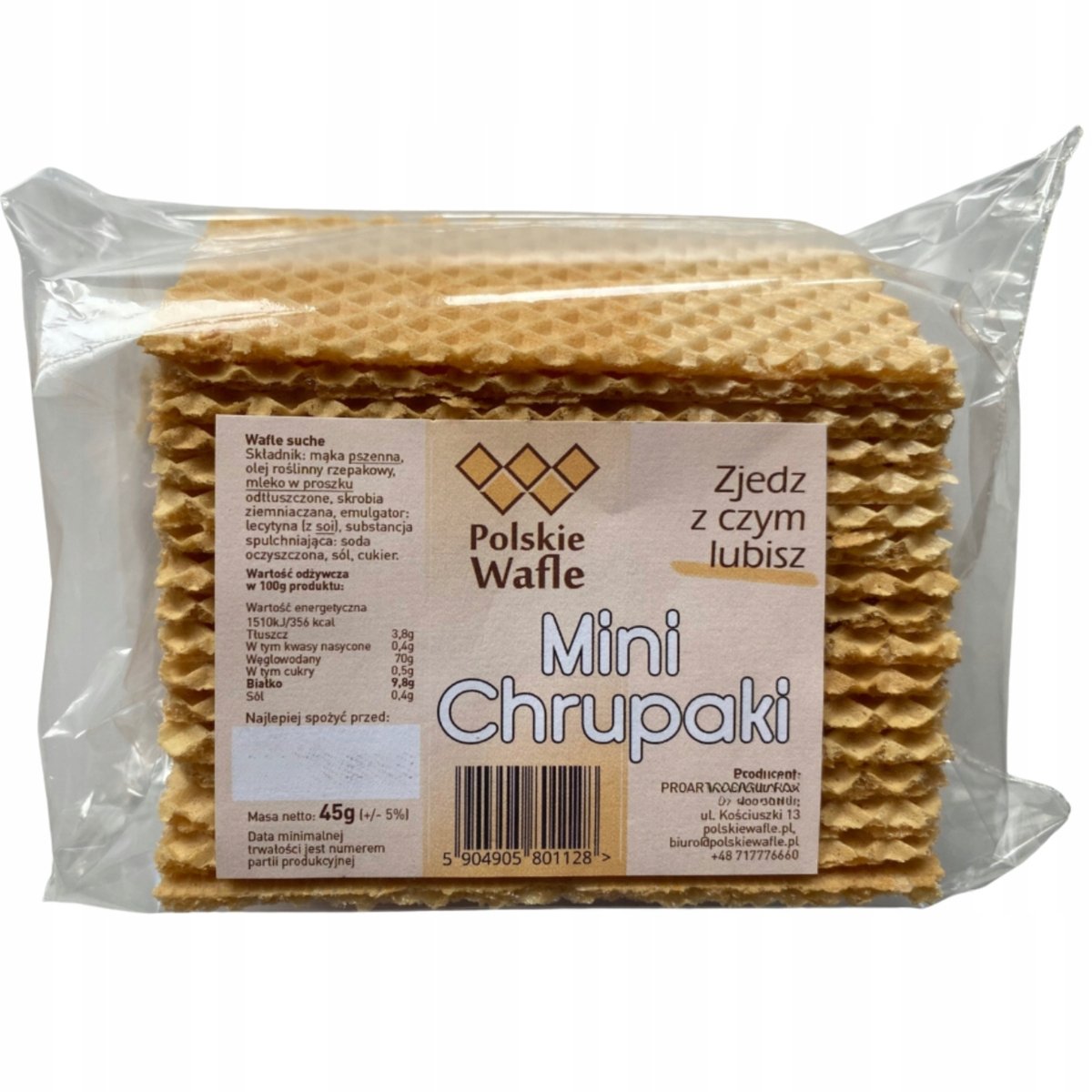 CHRUPAKI Wafle Kanapkowe Przekąska Smaczne Chrupiące Cienkie 45 g